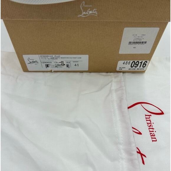 Men's Christian Louboutin spike boat, leather sneakers size 41 made in Italy - Picture 6 of 13